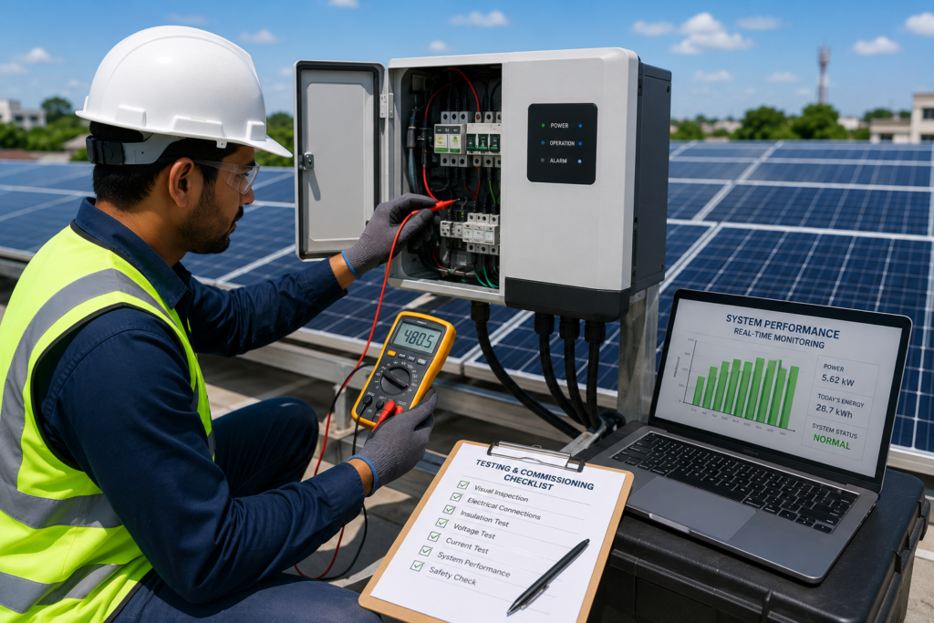 Testing & Commissioning for Solar Installation